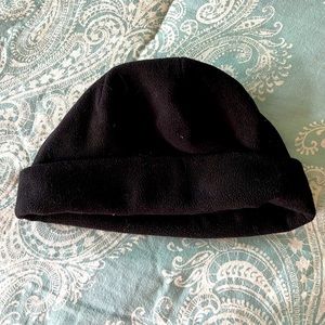 Fleece beanie hat black one size unisex